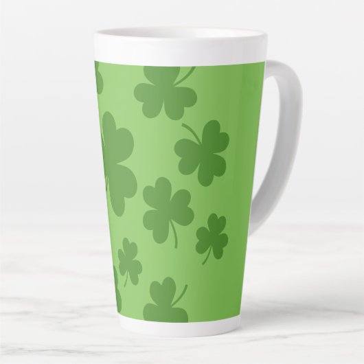 St Patrick's Day Shamrock Clover Pattern Latte Mok (Rechterhoek)
