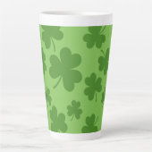 St Patrick's Day Shamrock Clover Pattern Latte Mok (Voorkant)