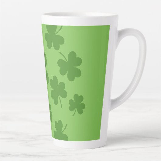 St Patrick's Day Shamrock Clover Pattern Latte Mok (Rechts)