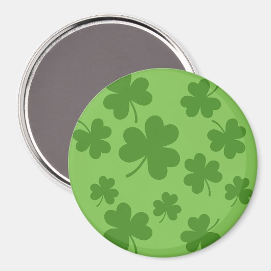 St Patrick's Day Shamrock Clover Pattern Magneet (Voorkant / Achterkant)