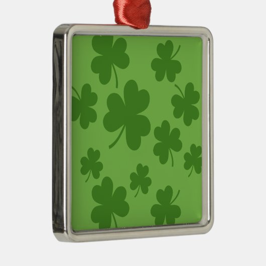 St Patrick's Day Shamrock Clover Pattern Metalen Ornament (Rechts)