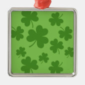 St Patrick's Day Shamrock Clover Pattern Metalen Ornament (Voorkant)