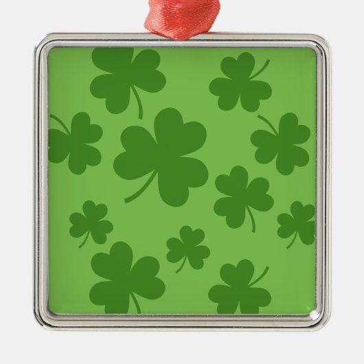 St Patrick's Day Shamrock Clover Pattern Metalen Ornament (Voorkant)