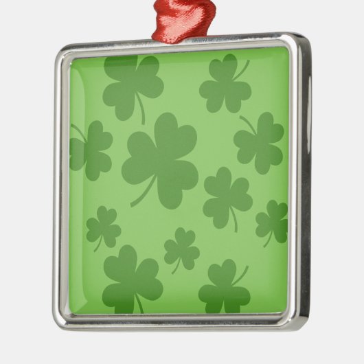 St Patrick's Day Shamrock Clover Pattern Metalen Ornament (Links)