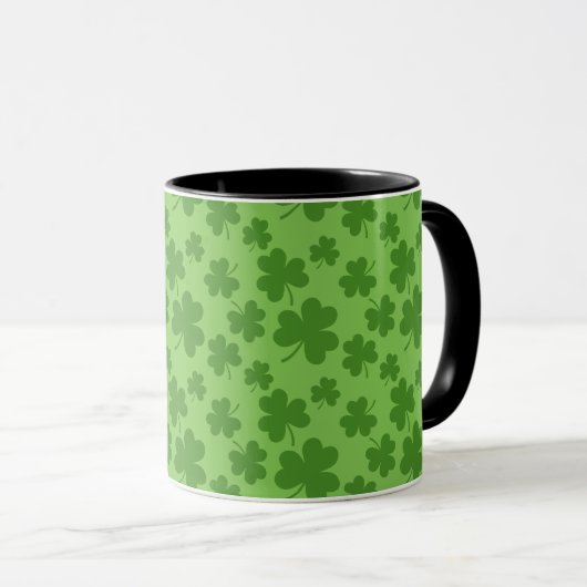 St Patrick's Day Shamrock Clover Pattern Mok (Voorkant rechts)