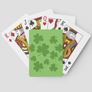 St Patrick's Day Shamrock Clover Pattern Pokerkaarten