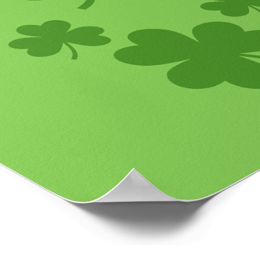 St Patrick's Day Shamrock Clover Pattern Poster (Hoek)