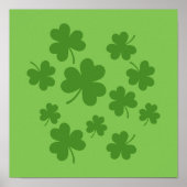 St Patrick's Day Shamrock Clover Pattern Poster (Voorkant)
