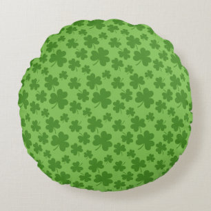 St Patrick's Day Shamrock Clover Pattern Rond Kussen