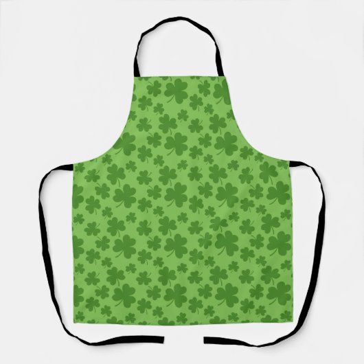 St Patrick's Day Shamrock Clover Pattern Schort (Voorkant)