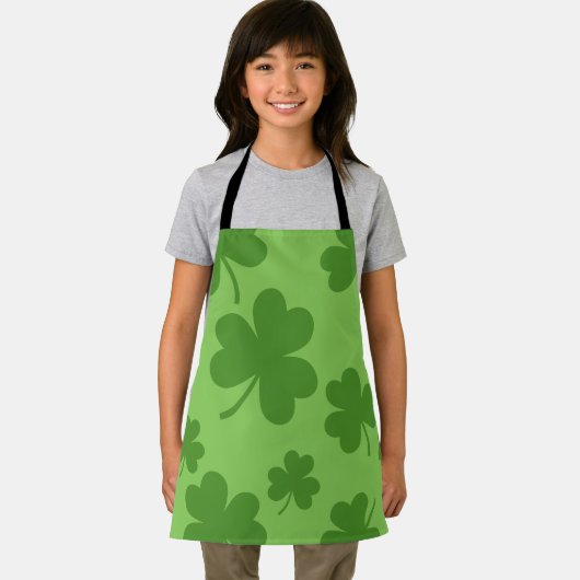 St Patrick's Day Shamrock Clover Pattern Schort (Insitu)