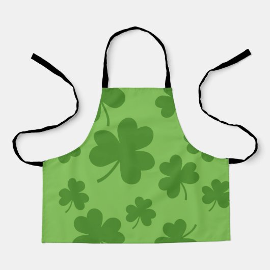St Patrick's Day Shamrock Clover Pattern Schort (Voorkant)