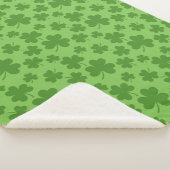 St Patrick's Day Shamrock Clover Pattern Sherpa Deken (3/4)