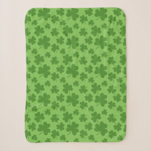 St Patrick's Day Shamrock Clover Pattern Sherpa Deken