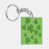 St Patrick's Day Shamrock Clover Pattern Sleutelhanger (Voorkant Links)