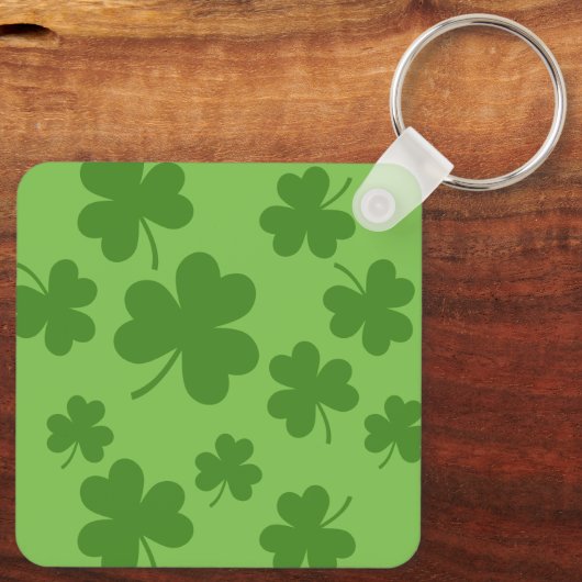 St Patrick's Day Shamrock Clover Pattern Sleutelhanger (Achterkant)