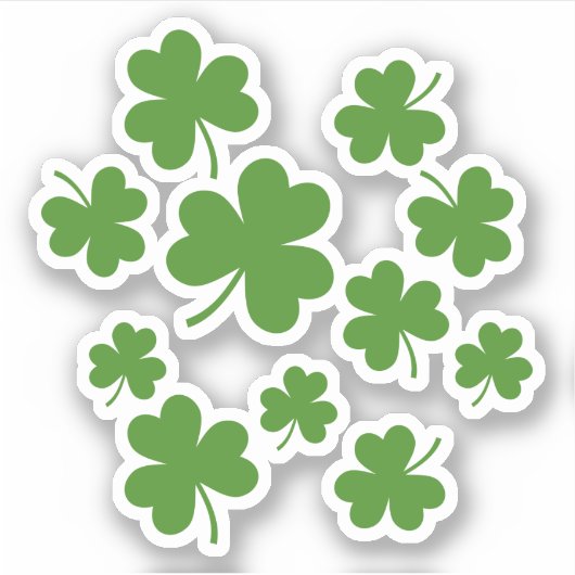 St Patrick's Day Shamrock Clover Pattern Sticker (Voorkant)