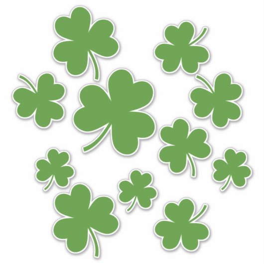 St Patrick's Day Shamrock Clover Pattern Sticker (Voorkant)