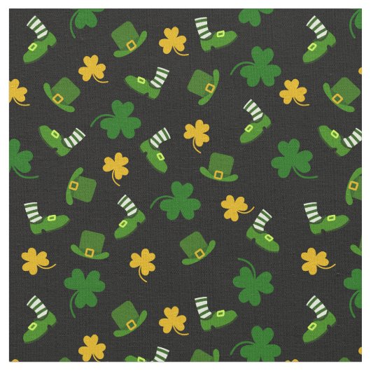 St. Patrick's Day Shamrock Clover Pattern Stof (Close Up)