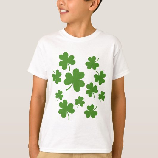 St Patrick's Day Shamrock Clover Pattern T-shirt (Voorkant)