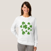 St Patrick's Day Shamrock Clover Pattern T-shirt (Voorkant volledig)