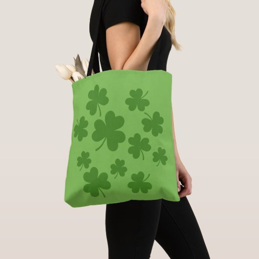 St Patrick's Day Shamrock Clover Pattern Tote Bag (Dichtbij)