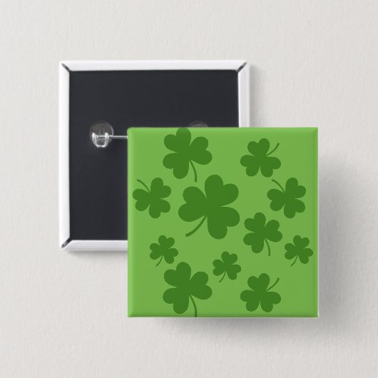 St Patrick's Day Shamrock Clover Pattern Vierkante Button 5,1 Cm (Voorkant /achterkant)