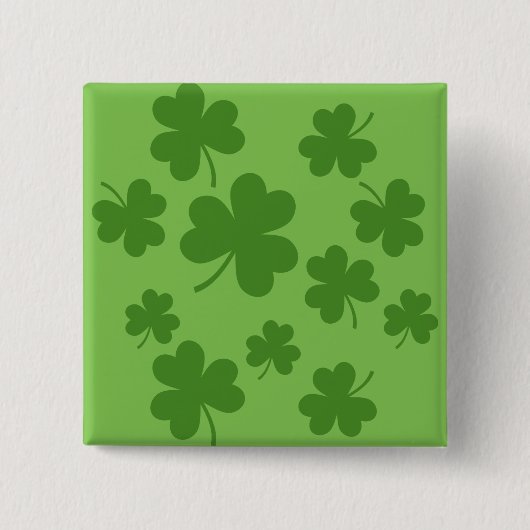 St Patrick's Day Shamrock Clover Pattern Vierkante Button 5,1 Cm (Voorkant)