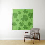 St Patrick's Day Shamrock Clover Pattern Wandkleed (In Situ (horizontaal))