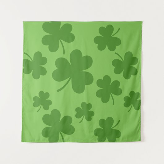 St Patrick's Day Shamrock Clover Pattern Wandkleed (Voorkant)
