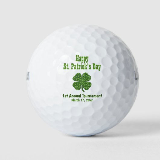 St Patricks Day Shamrock Clover Tournament Ouing Golfballen (Voorkant)