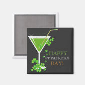 St.Patricks Day Shamrock Cocktail Magnet (Voorkant / Achterkant)