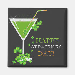 St.Patricks Day Shamrock Cocktail Magnet
