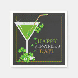 St. Patrick's Day Shamrock Cocktail Papieren serve Servet