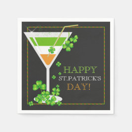 St. Patrick's Day Shamrock Cocktail Papieren serve Servet