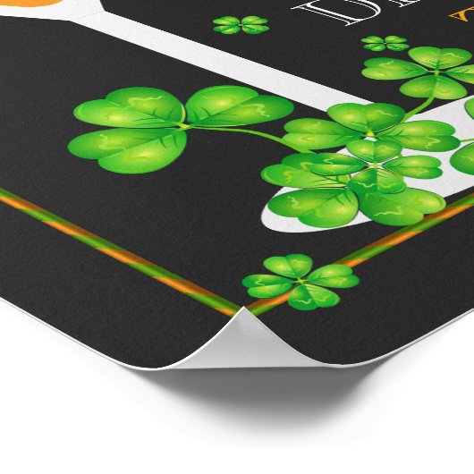 St.Patricks Day Shamrock Cocktail Poster (Hoek)
