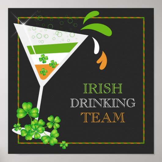 St.Patricks Day Shamrock Cocktail Poster (Voorkant)