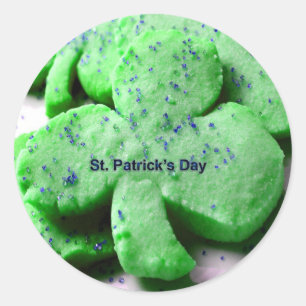 St. Patrick's Day Shamrock Cookies Ronde Sticker