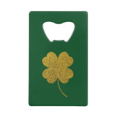 St. Patrick's Day Shamrock Creditkaart Flessenopener (Voorkant)