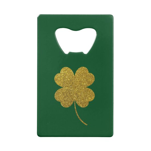 St. Patrick's Day Shamrock Creditkaart Flessenopener (Voorkant)