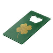 St. Patrick's Day Shamrock Creditkaart Flessenopener (Voorkant Gekanteld)