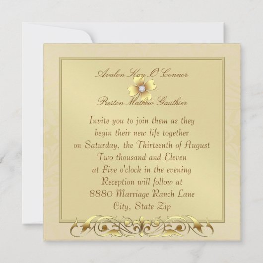 St Patrick's Day Shamrock Crest Wedding Kaart (Achterkant)