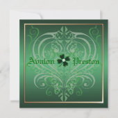 St Patrick's Day Shamrock Crest Wedding Kaart (Voorkant)