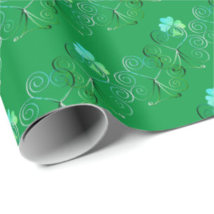 St. Patrick's Day Shamrock Curly Green Cadeaupapier