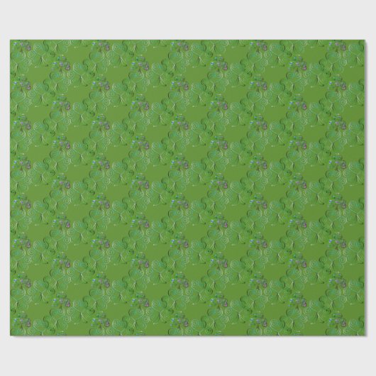 St. Patrick's Day Shamrock Curly Green Cadeaupapier (Vlak)
