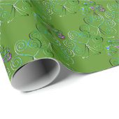 St. Patrick's Day Shamrock Curly Green Cadeaupapier (Rol Hoek)