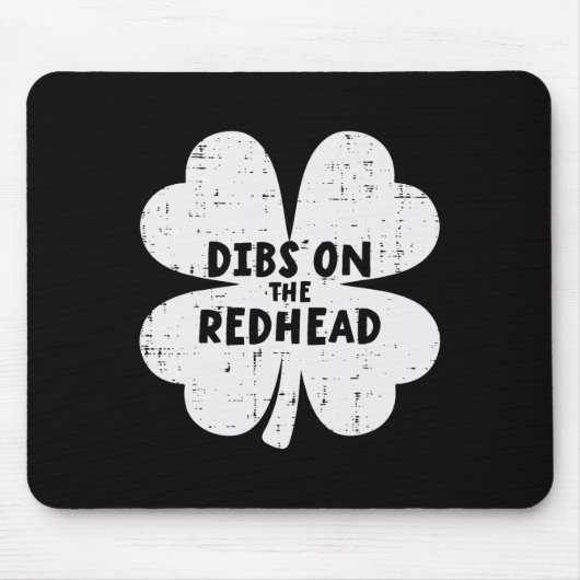 St. Patrick's Day Shamrock Dibs Op De Rode Kop Fun Muismat (Voorkant)