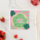 St Patricks Day Shamrock Donut Greenery Party Servet (Insitu)