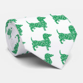 St Patricks Day Shamrock Doxie Stropdas (Opgerold)