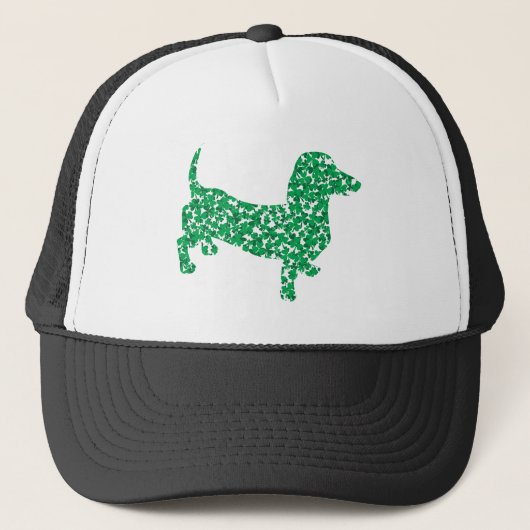 St Patricks Day Shamrock Doxie Trucker Pet (Voorkant)